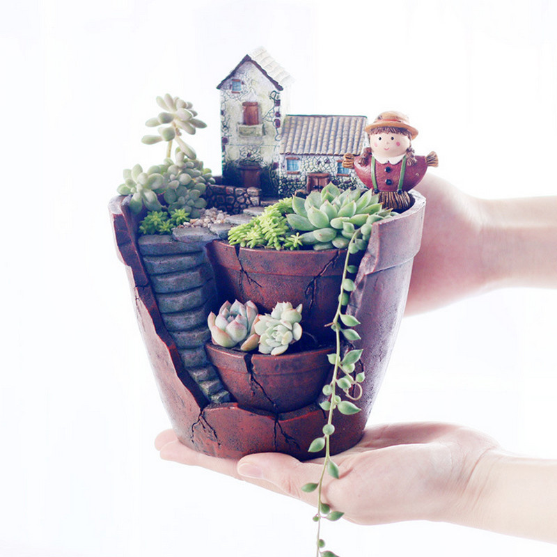 Resin Flower Pot｜ミニチュアハウスモチーフのレジンフラワーポット