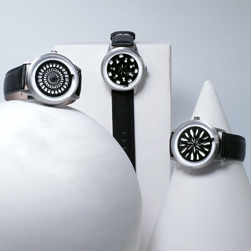 Humism ヒューミズム 腕時計 幾何学 アート 模様 おしゃれ デザイン デザインウォッチ ファッション レザーベルト セイコームーブメ 