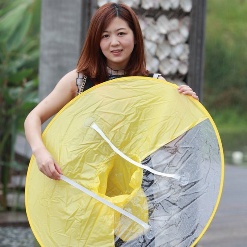 UFO Umbrella｜雨の中でもハンズフリーなUFO型ウェアラブルアンブレラ