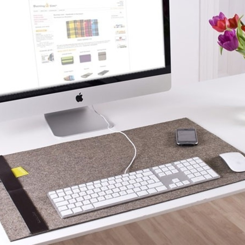 Desk Pad レザーストリップ付きフェルトデスクトップパッド ガジェットの購入なら海外通販のrakunew ラクニュー