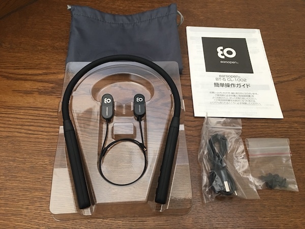 耳をふさがずに音を楽しむ ながら聴きイヤホン Earsopen Bt 5 Cl1002 を使ってみました ガジェットの購入なら海外通販のrakunew ラクニュー