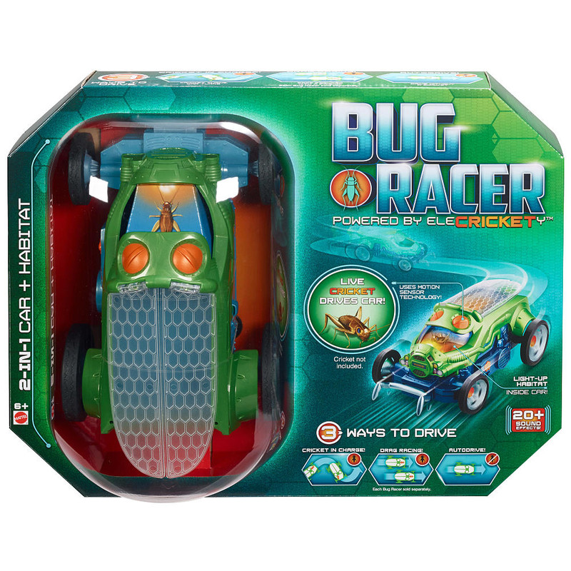 Bug Racer コオロギなど昆虫を乗せることで動くミニカー　MATTEL Bug Racer｜コオロギがレーサーになるカー玩具「バグレーサー
