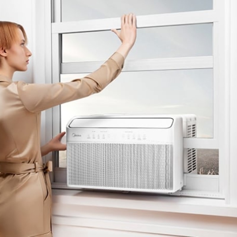 Midea｜窓を塞がないU字デザインウィンドウエアコン「ミデア