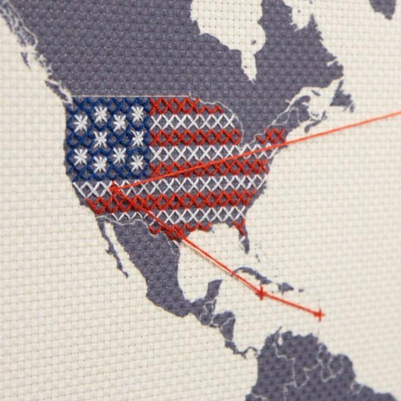 Cross Stitch Map｜自分の行った場所を刺繍するクロスステッチ世界地図