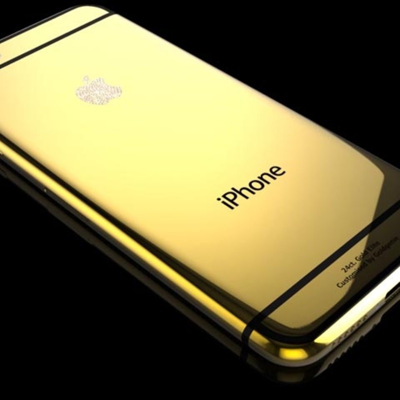 LUX IPHONE 6 IN BLACK FINISHED IN 24K YELLOW GOLD 128GB